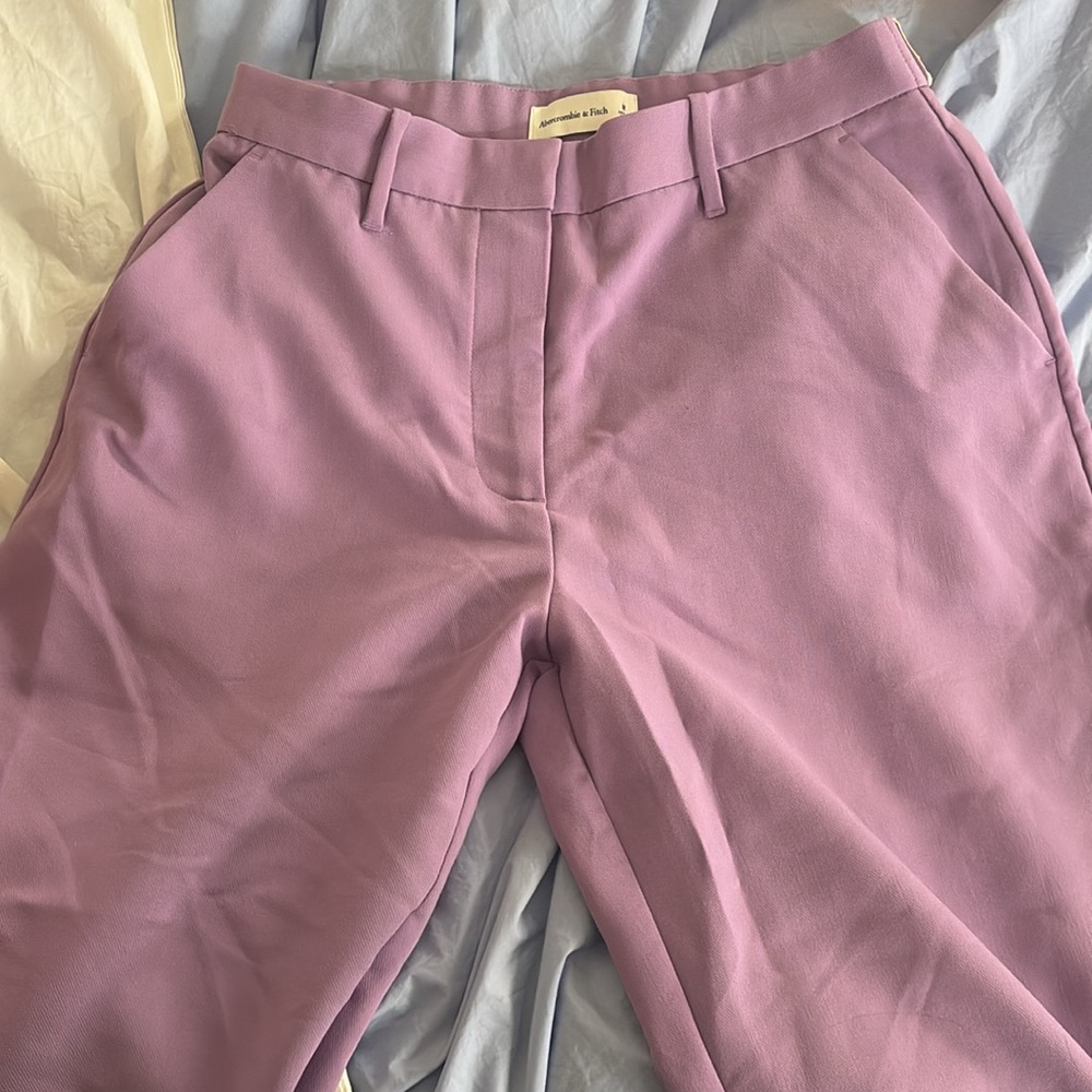 abercrombie purple fitted work pant nwot